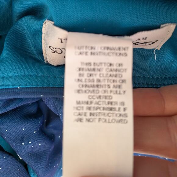 Vintage Nites Prom Dress Maxi Gown 6 Blue Teal Y2K Fairy Ombre Ruffle Glam 90s - Picture 9 of 11